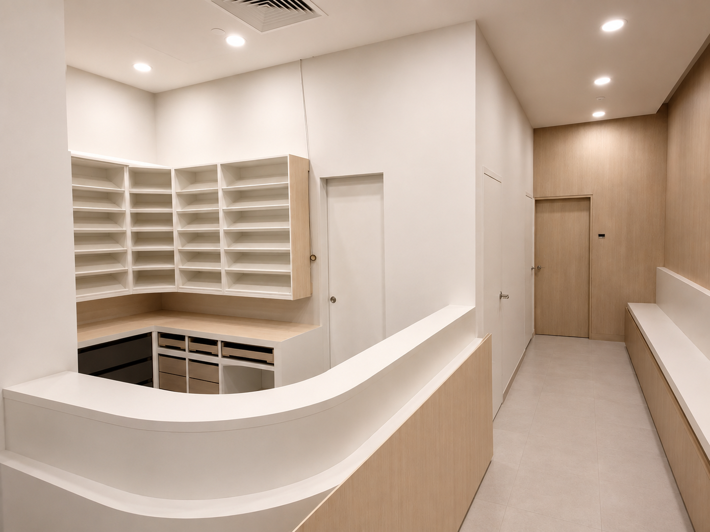 Medical clinic reception and dispensary