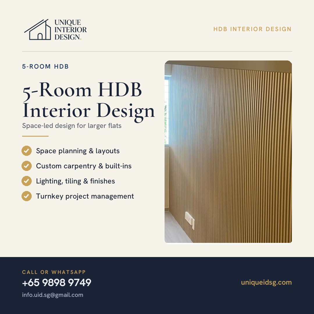 5-Room HDB Interior Design Ideas – Maximise Comfort, Style, and Functionality