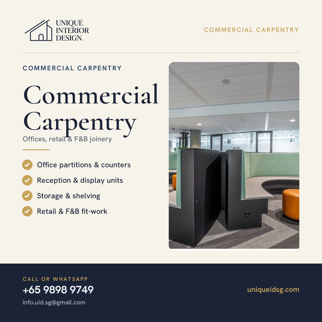 Commercial Carpentry Services in Singapore – Precision, Quality & Finishing Excellence