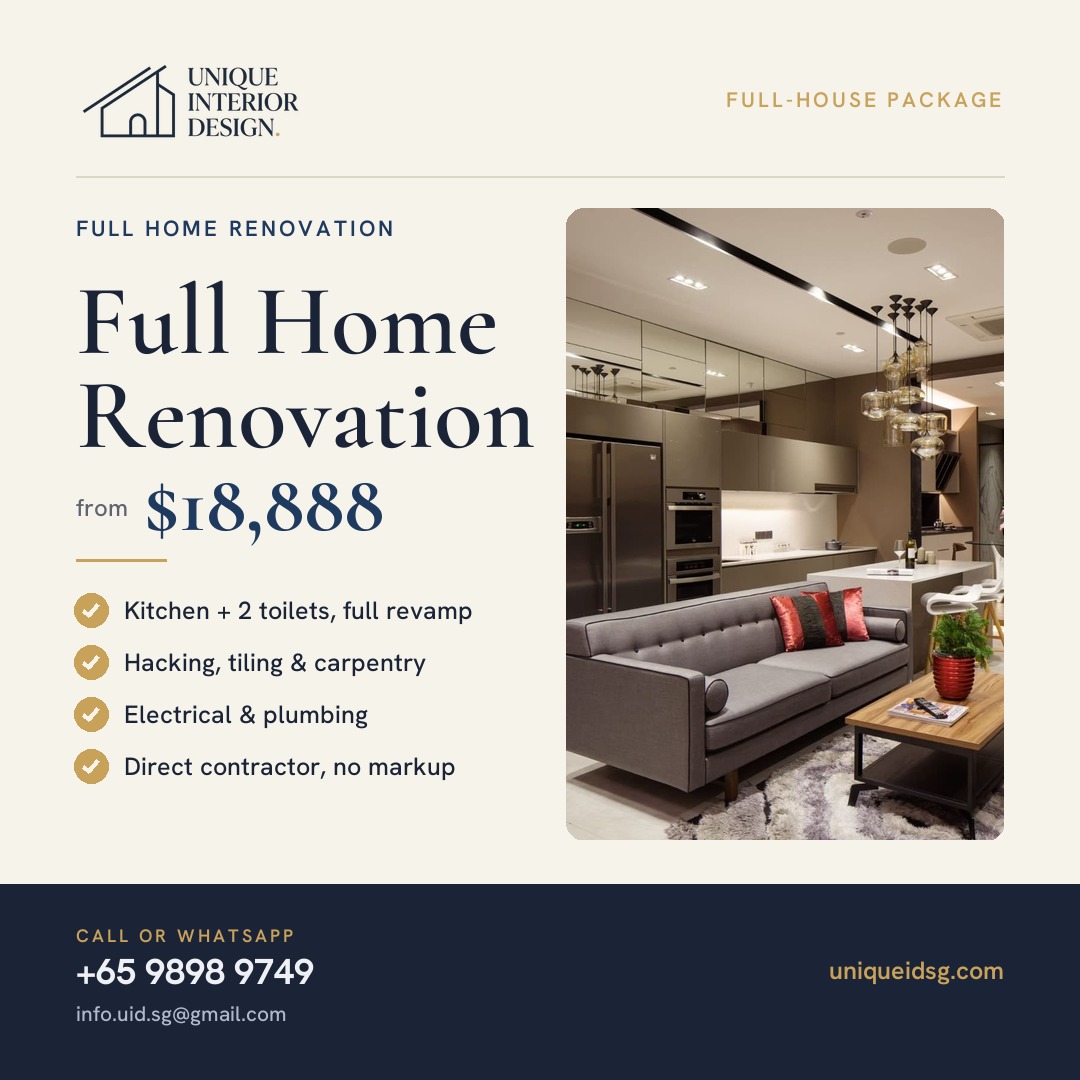 Full Home Renovation Singapore – Redefine Your Living Space with Style and Functionality