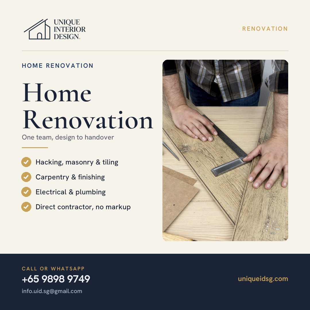Home Renovation in Singapore – Transform Your Living Space with Interior Design Pte Ltd