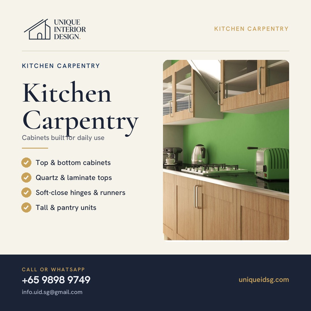 Kitchen Carpentry Singapore – Custom Solutions for Functional and Stylish Kitchens