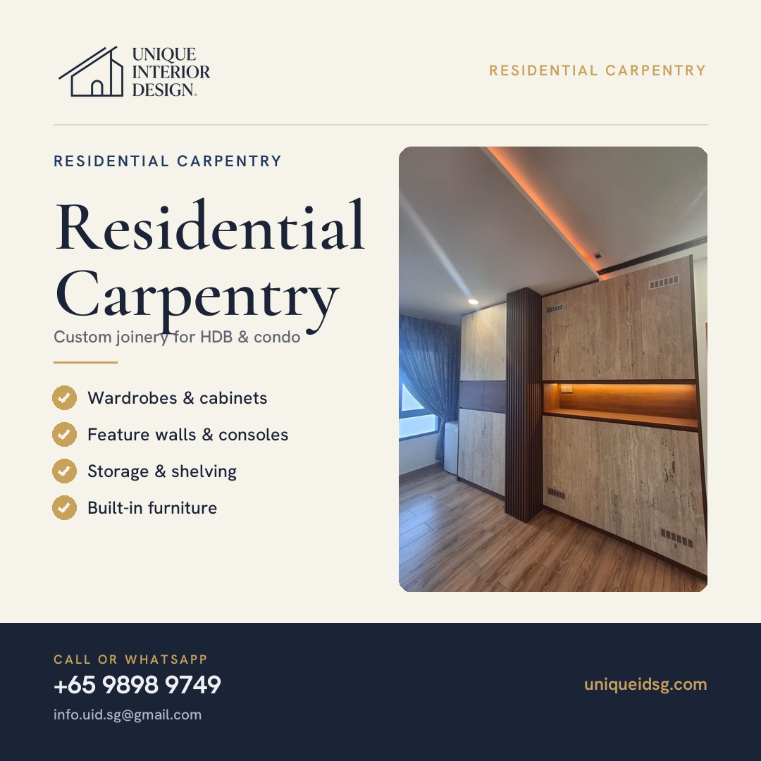 Residential Carpentry Services Singapore – Custom Craftsmanship for Functional & Stylish Homes