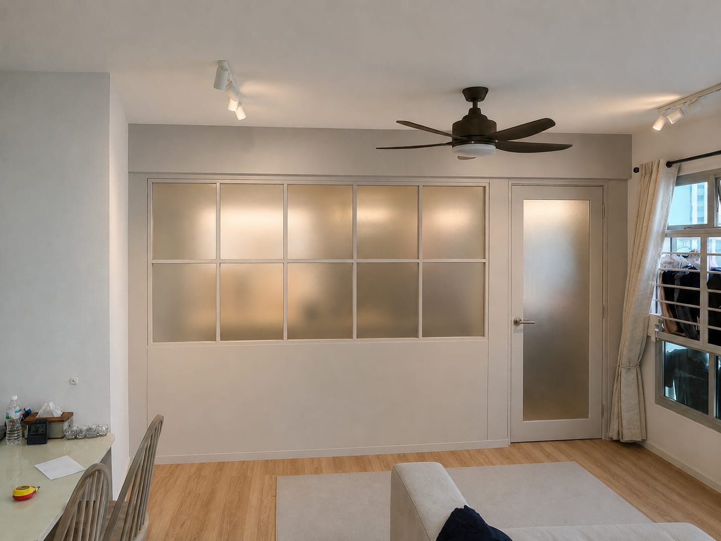 Client-supplied rendering of the intended glass-partition study room